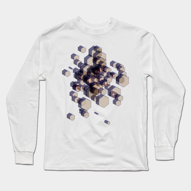 3D Hexagon Background XIV Long Sleeve T-Shirt by uniqued